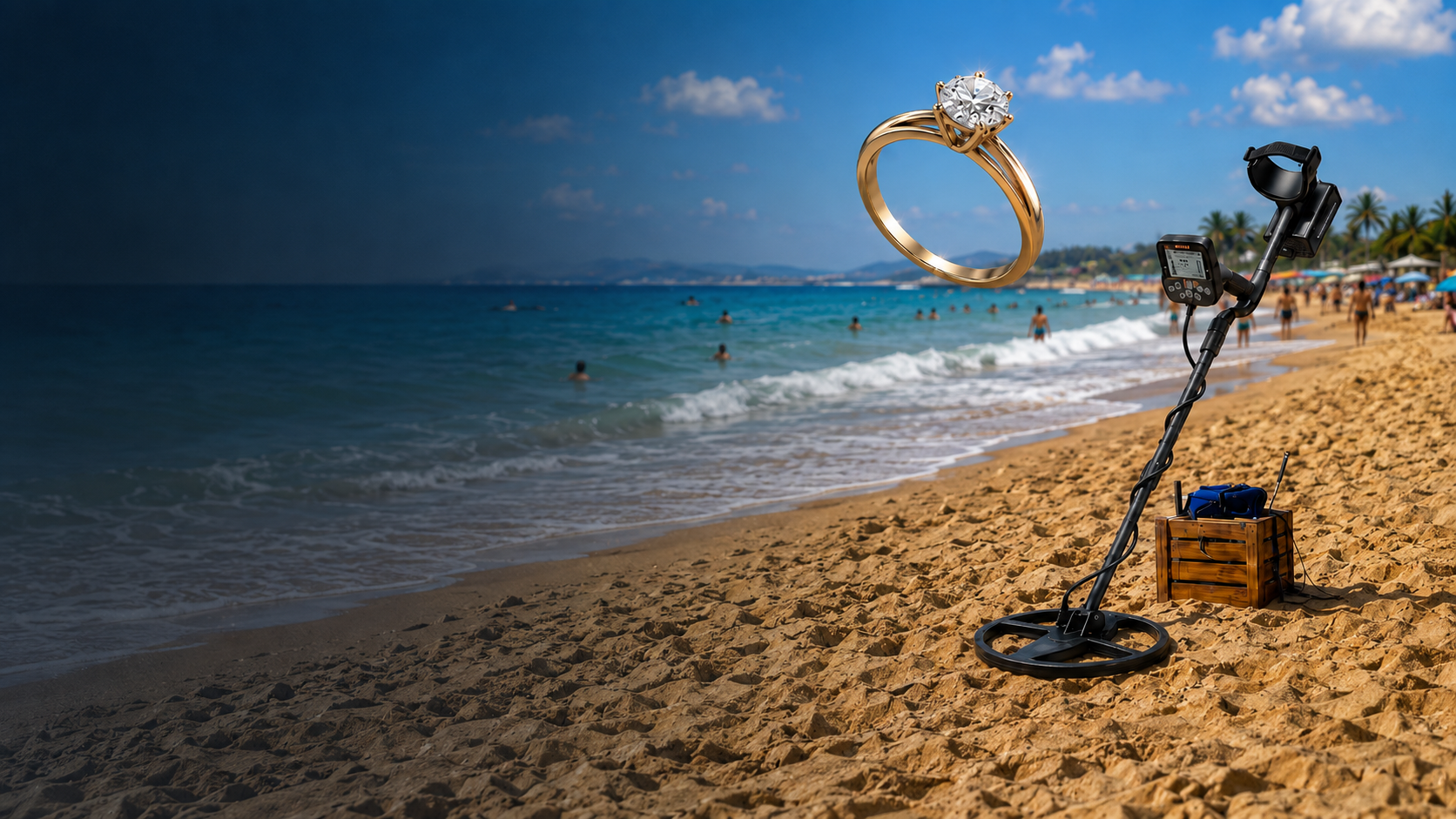 How do you search for lost gold jewelry in a garden?